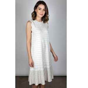 Ted Baker Relioa Knit Shift Dress, Ivory & Gold, Womens Size 4-Ted / 10 US